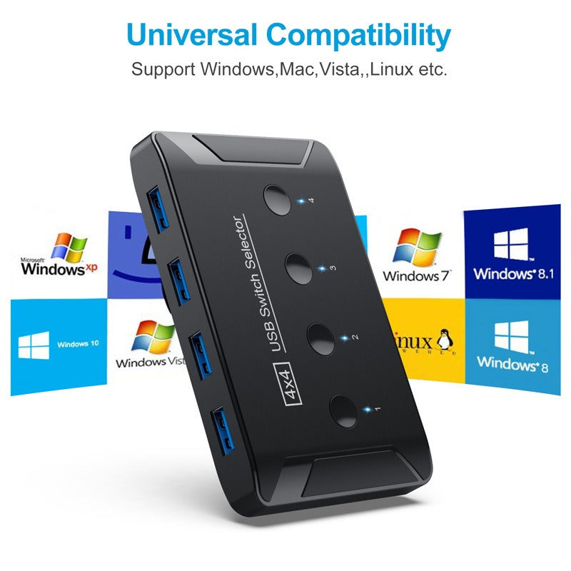3.0 Switcher USB Automatic 4-In 4-Out
