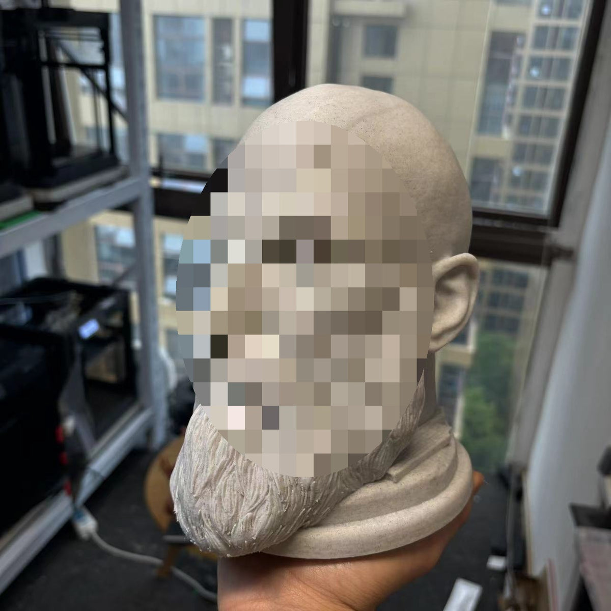 Warrior Kratos Head Sculpture Earphone
