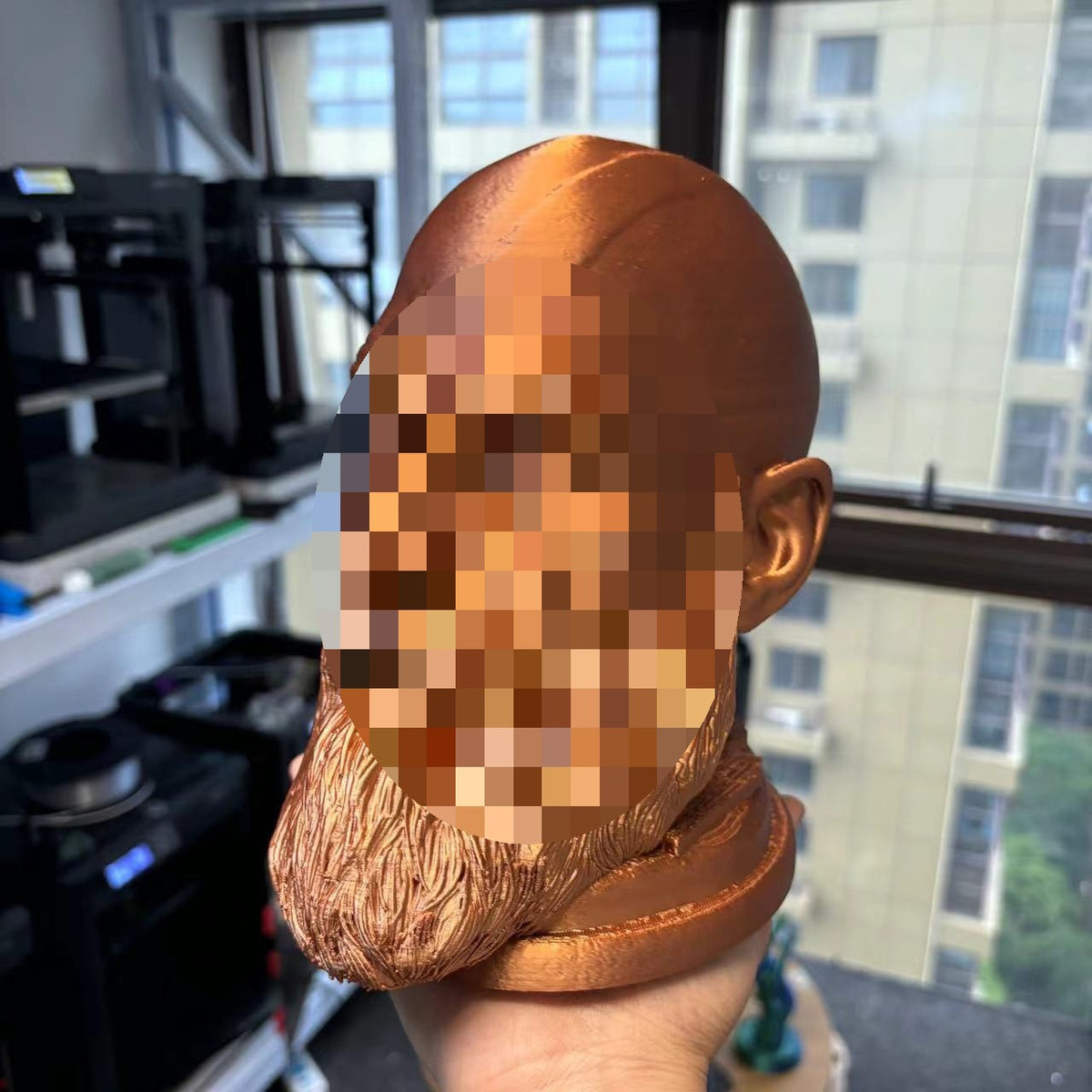Warrior Kratos Head Sculpture Earphone