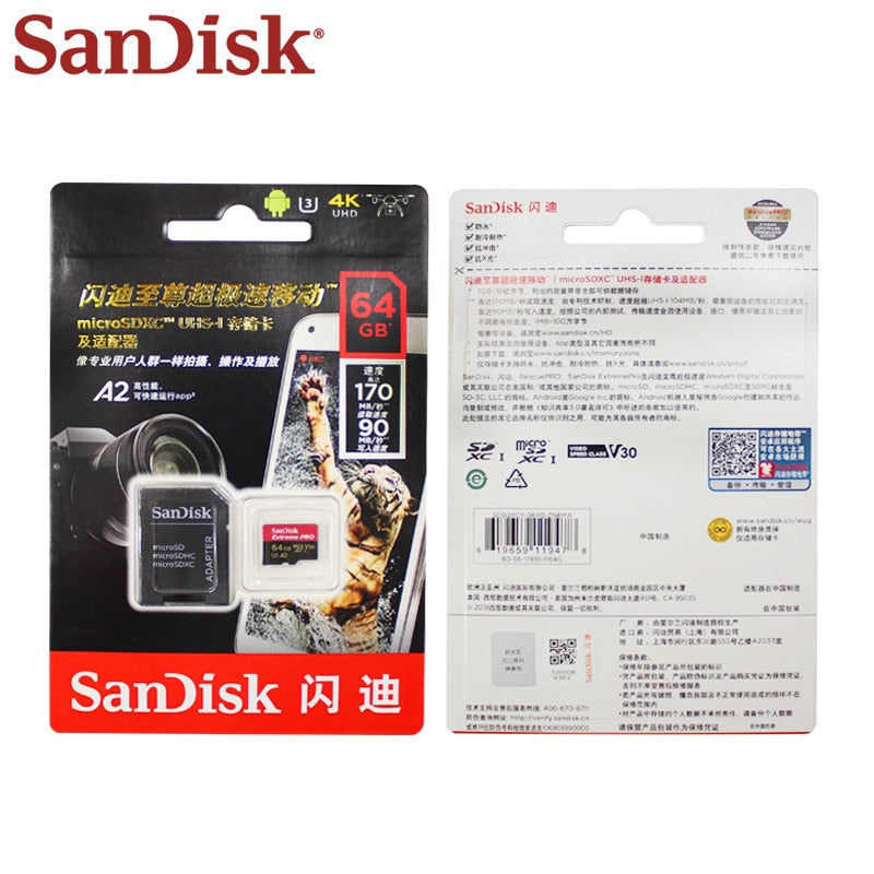 Original Sandisk Extreme Pro Micro SD Card up to 170MB